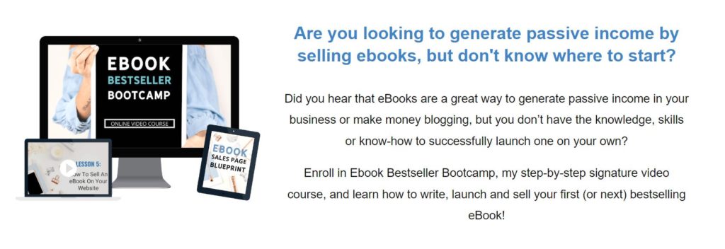 Learn how to make money online self publishing ebooks through Ebook Bestseller Bootcamp from The She Approach